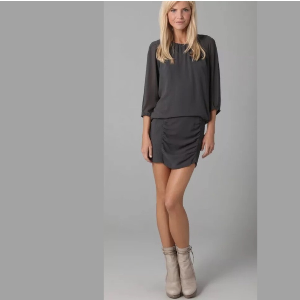 IRO Womens Camelia Ruched Draped Crew Neck Dress